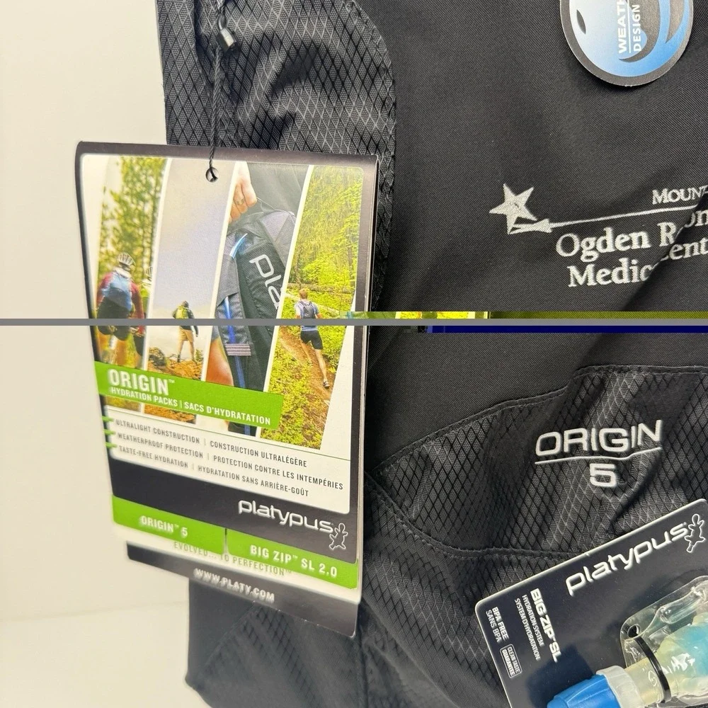 Platypus Hydration Backpack Origin 5 Pack Black‎ Hiking Mountain Biking *LOGO*